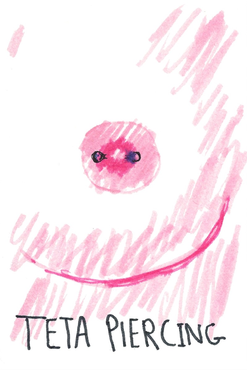 Teta piercing - a boob with a pierced nipple