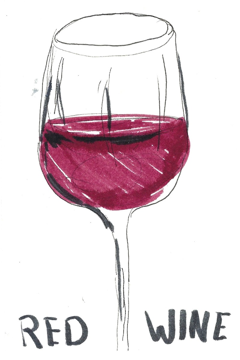 Red wine - a glass of red wine