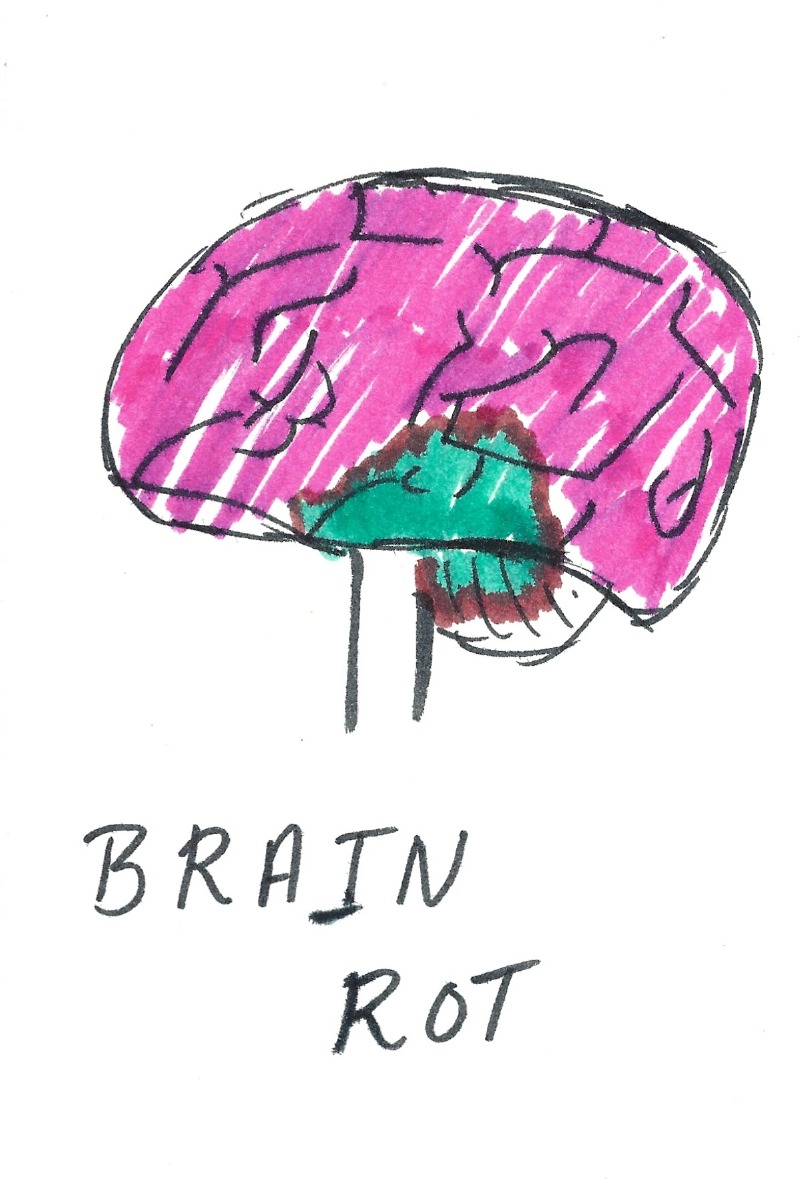 Brain rot - A brain with a green rot spreading form its stem