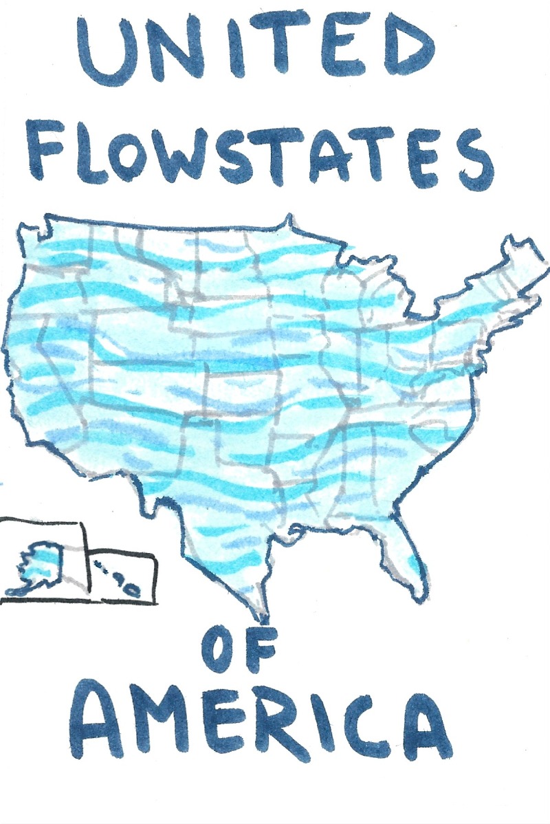 United flowsates of america - A map of the USA with a flowy pattern over it