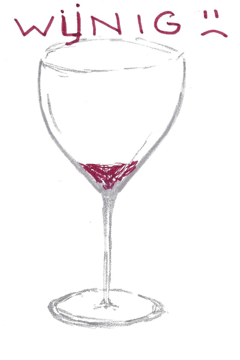 Wijnig :( - An almost empty glass of wine